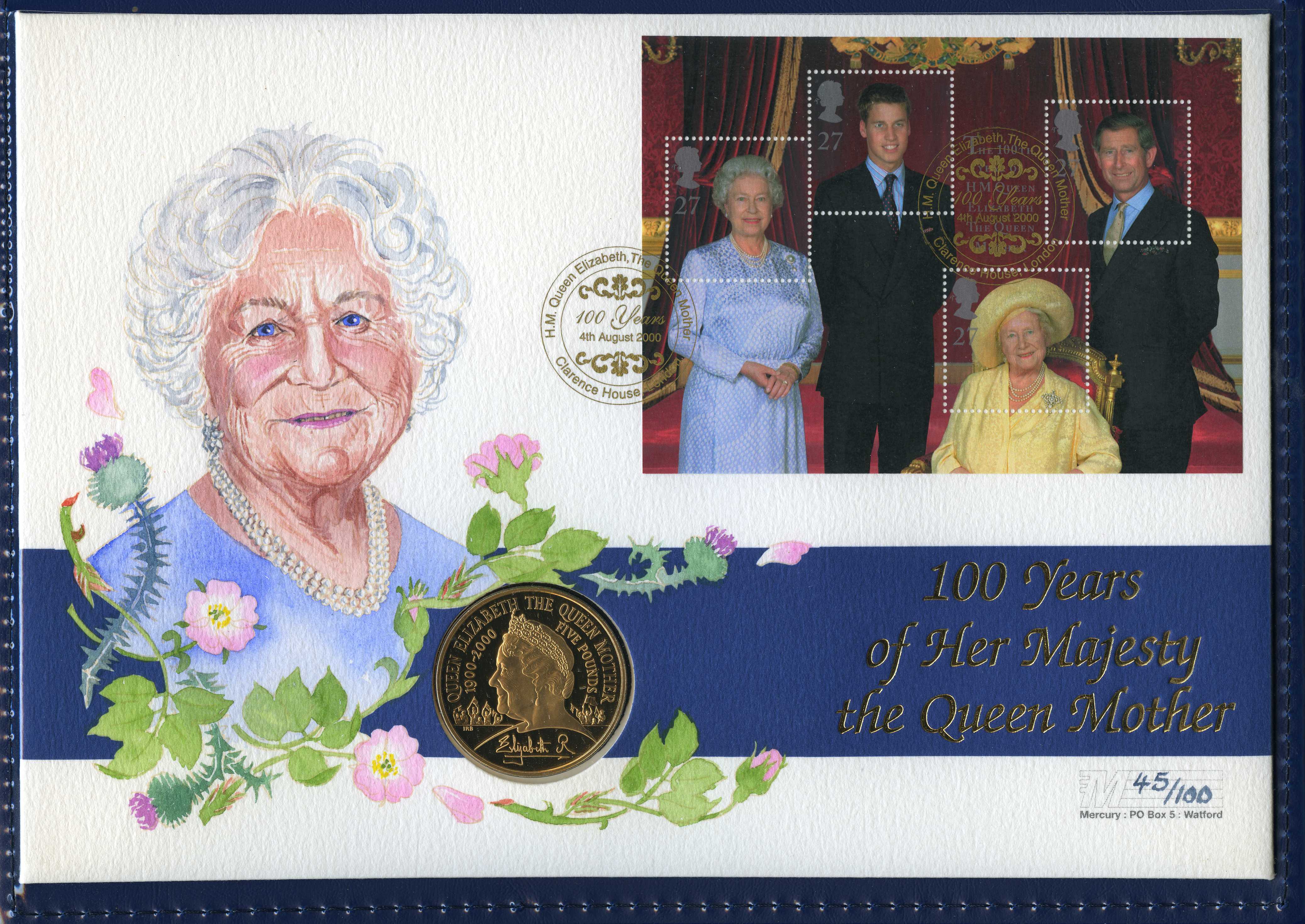 COIN COVERS: 2000 Queen Mother hand-painted...