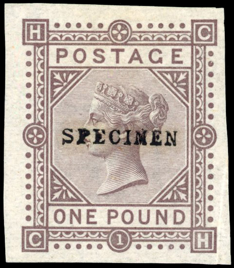 GB SG 129 1878 £1 brown-lilac colour trial in issued colour
