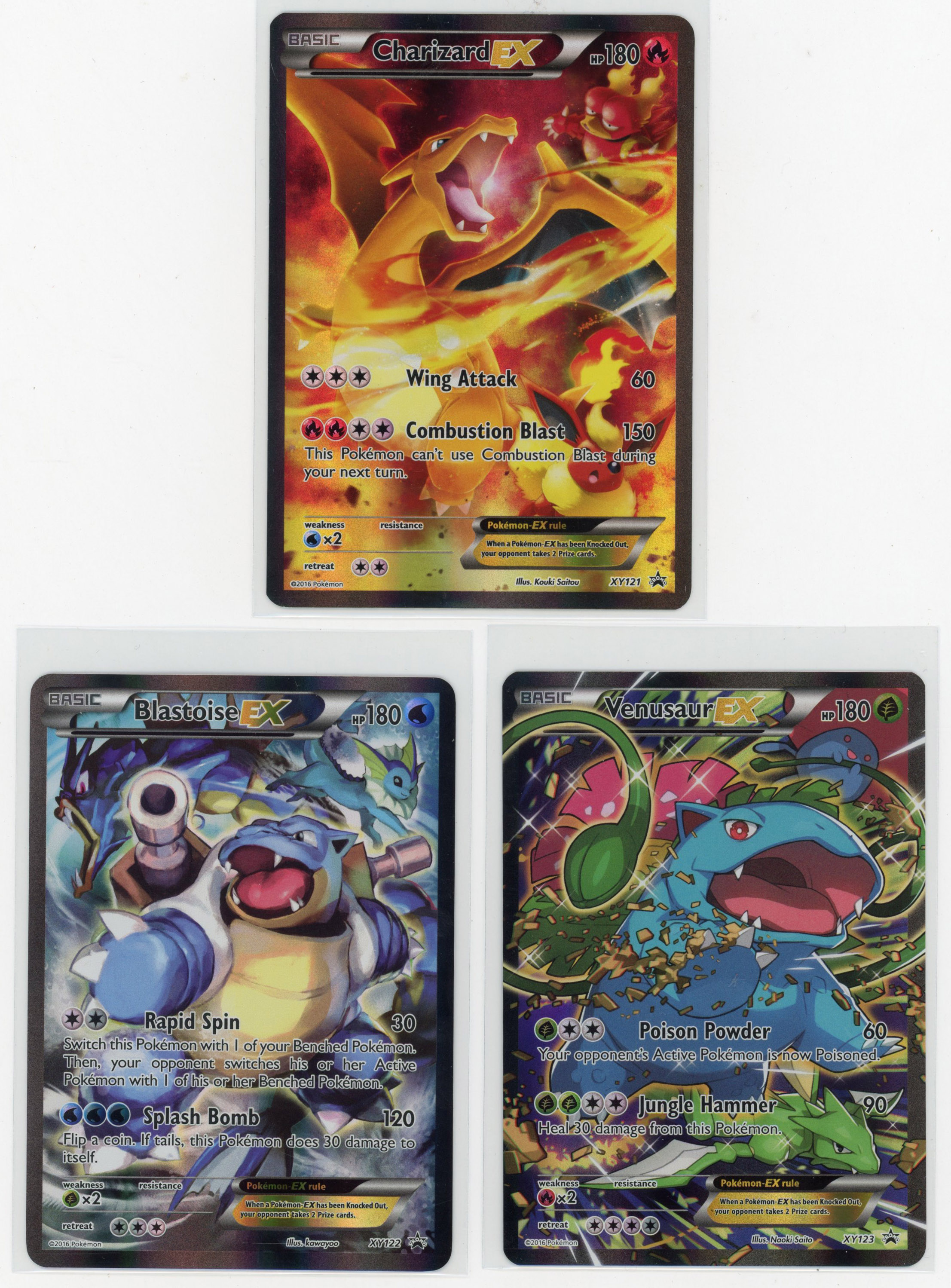 Venusaur EX, Blastoise EX, Charizard EX Black Star Promos - XY