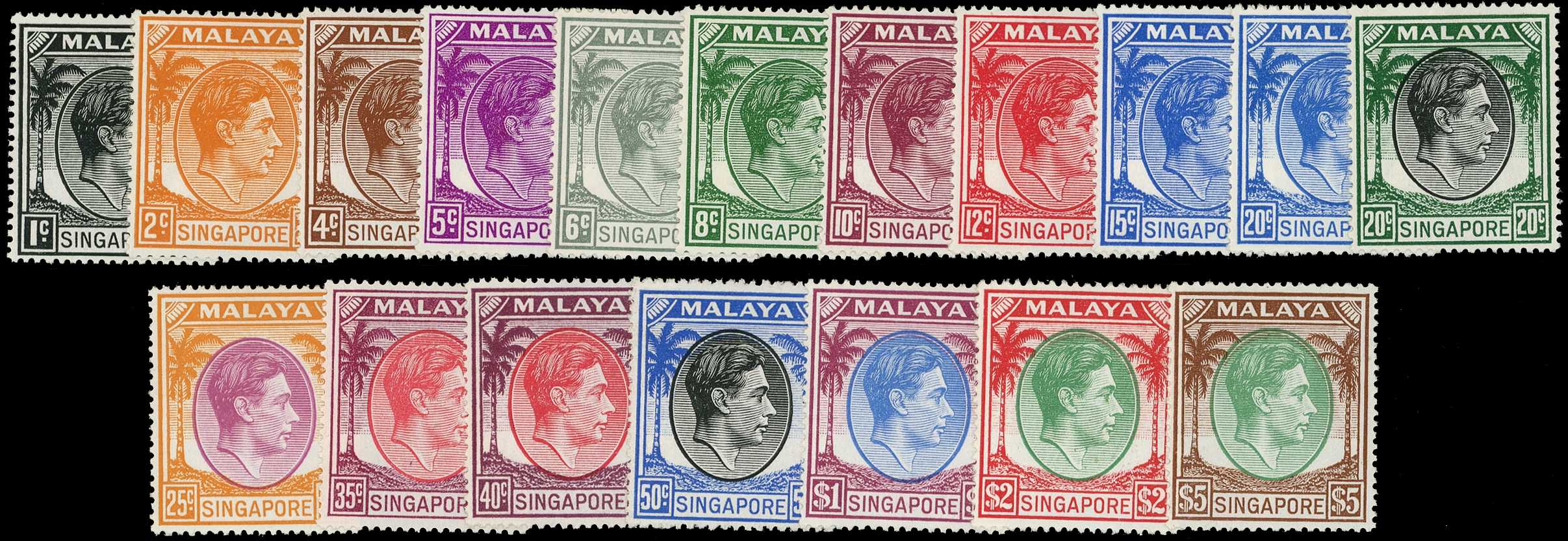 1949-52 perf 17½ x 18 set of eighteen,...