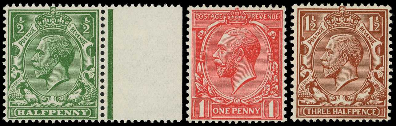 1912-24 Royal Cypher ½d green (right...