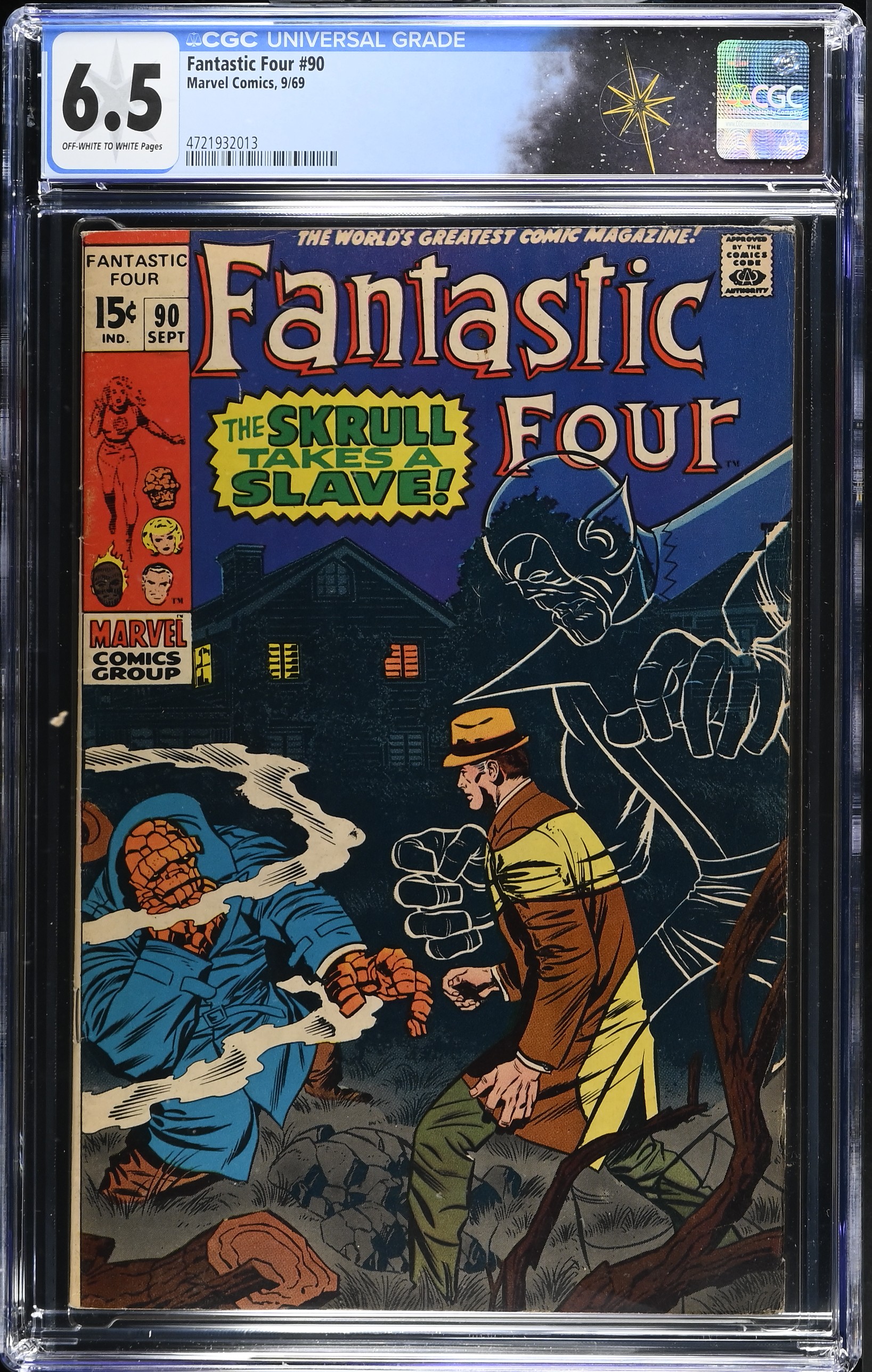 Fantastic Four #90 CGC 6.5 "The Skrull Takes a Slave!" (Marvel Comics, 1969) Off-White to White Pages