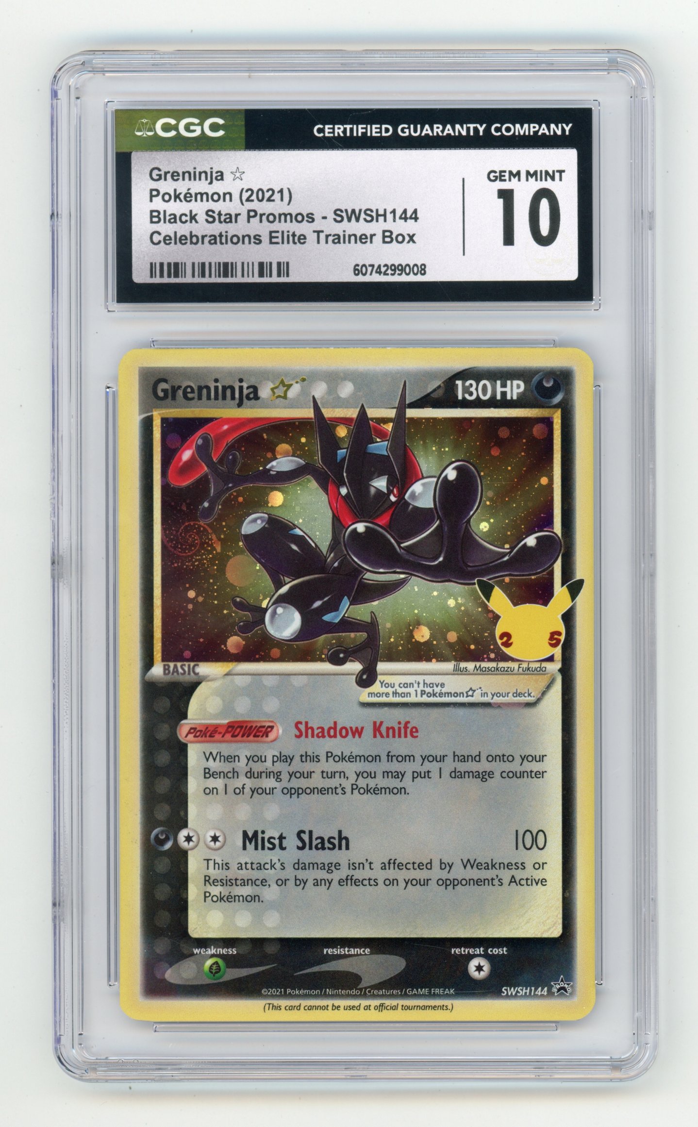 CGC 10 Greninja Gold Star SWSH144 Promo - Celebrations ETB 2021