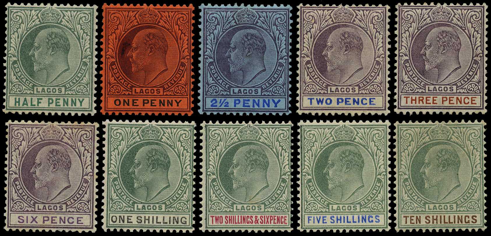 1904 KEVII Set ½d to 10s low values large...