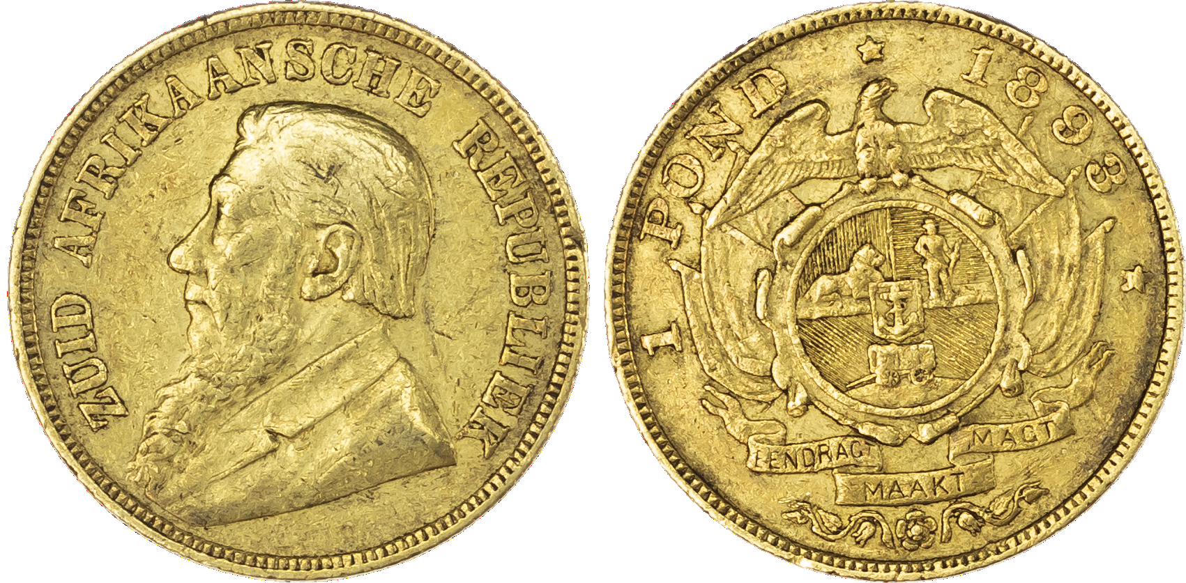 South Africa, Paul Kruger (1883–1902), gold Pond, 1893