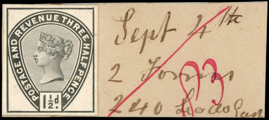 GB SG 188 1884 1½d striking book piece