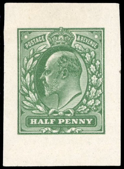 GB SG 215var KEVII ½d colour trial for KGV