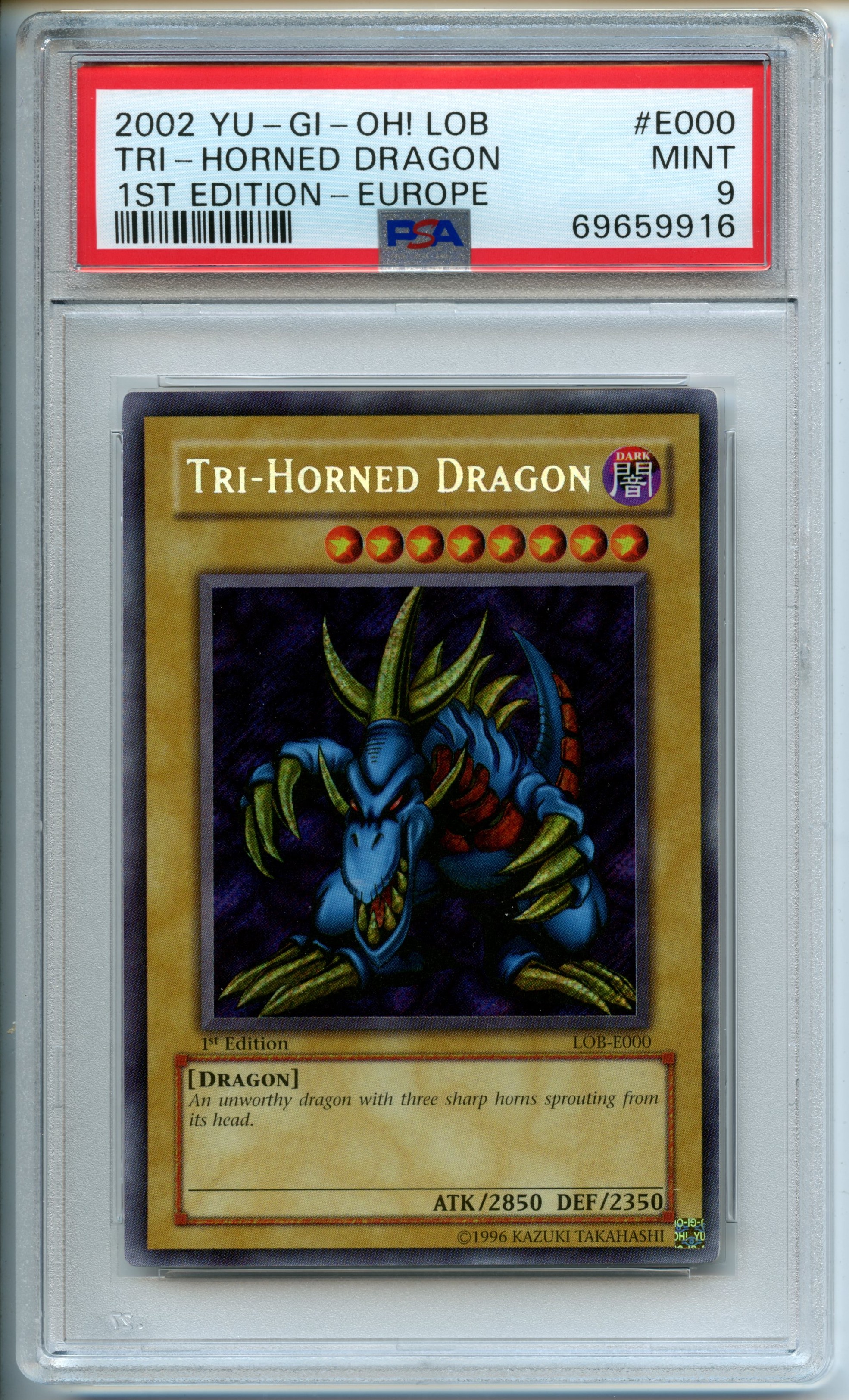 Yu-Gi-Oh! - Tri-Horned Dragon  1st Edition - Europe - Legend of Blue Eyes White Dragon - PSA 9 