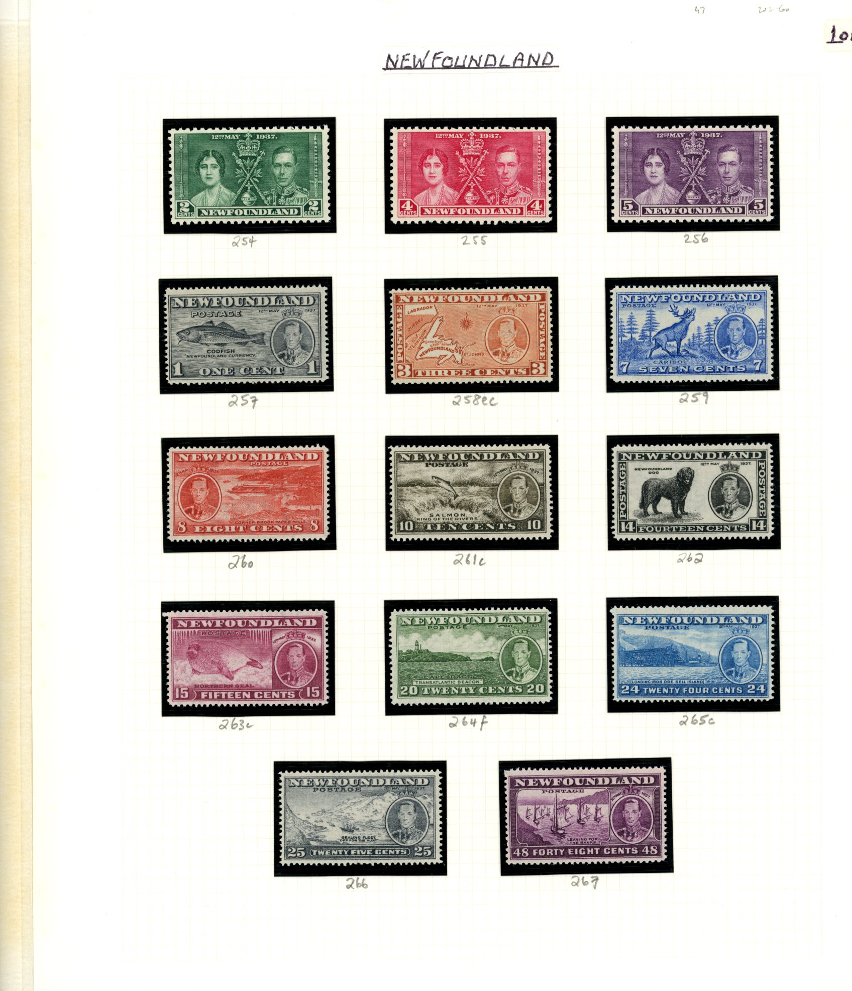 1937-47 mint collection (47) on...