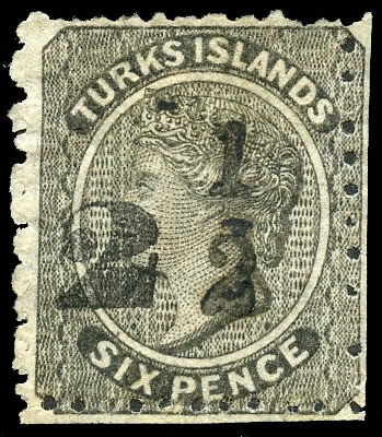 Turks Islands 1881 SG 32 ‘2½’ on 6d mint