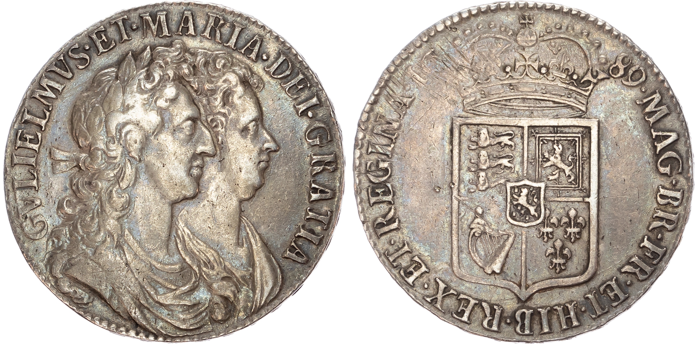 William and Mary (1688-1694), Halfcrown, 1689 PRIMO