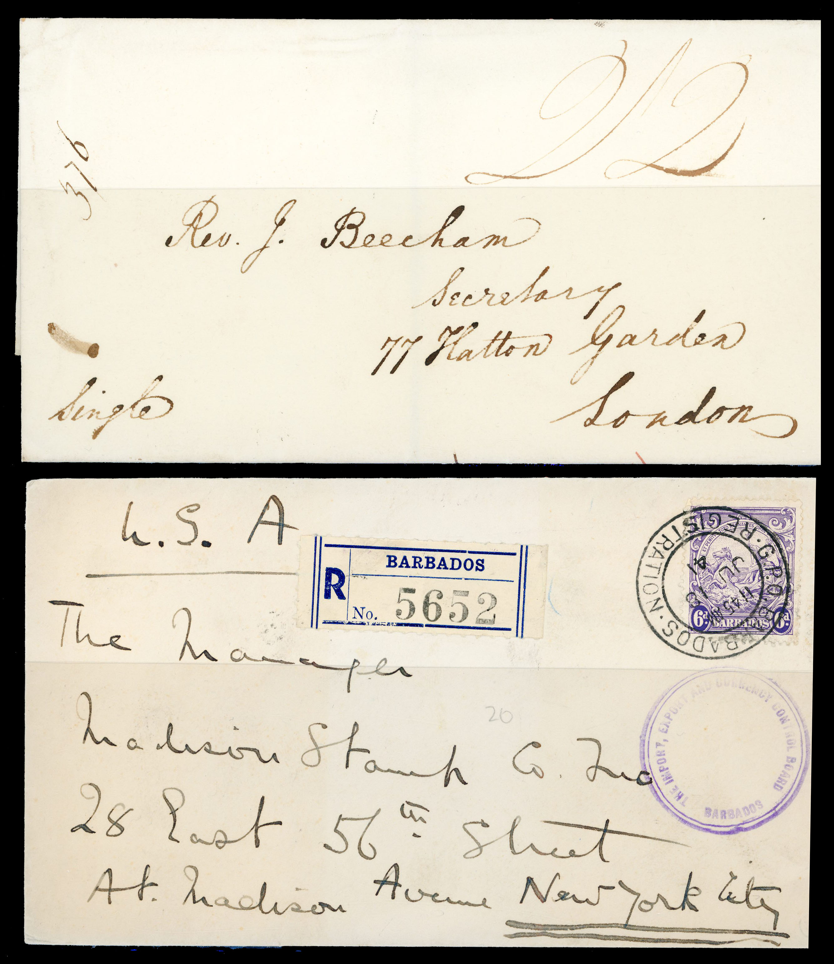Barbados postal history collection