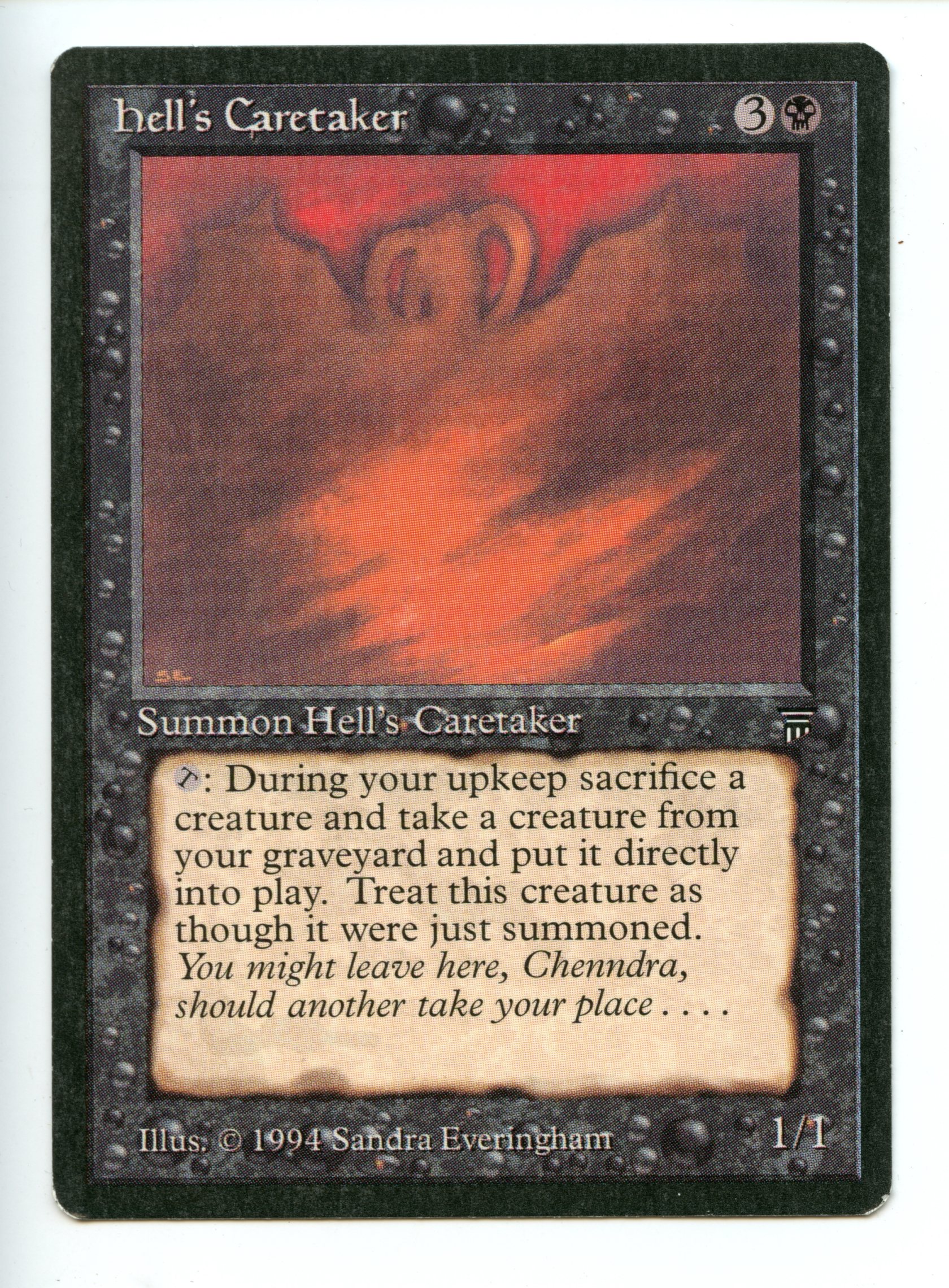 Magic the Gathering - Hell's Caretaker  - Legends - Heavily Played 