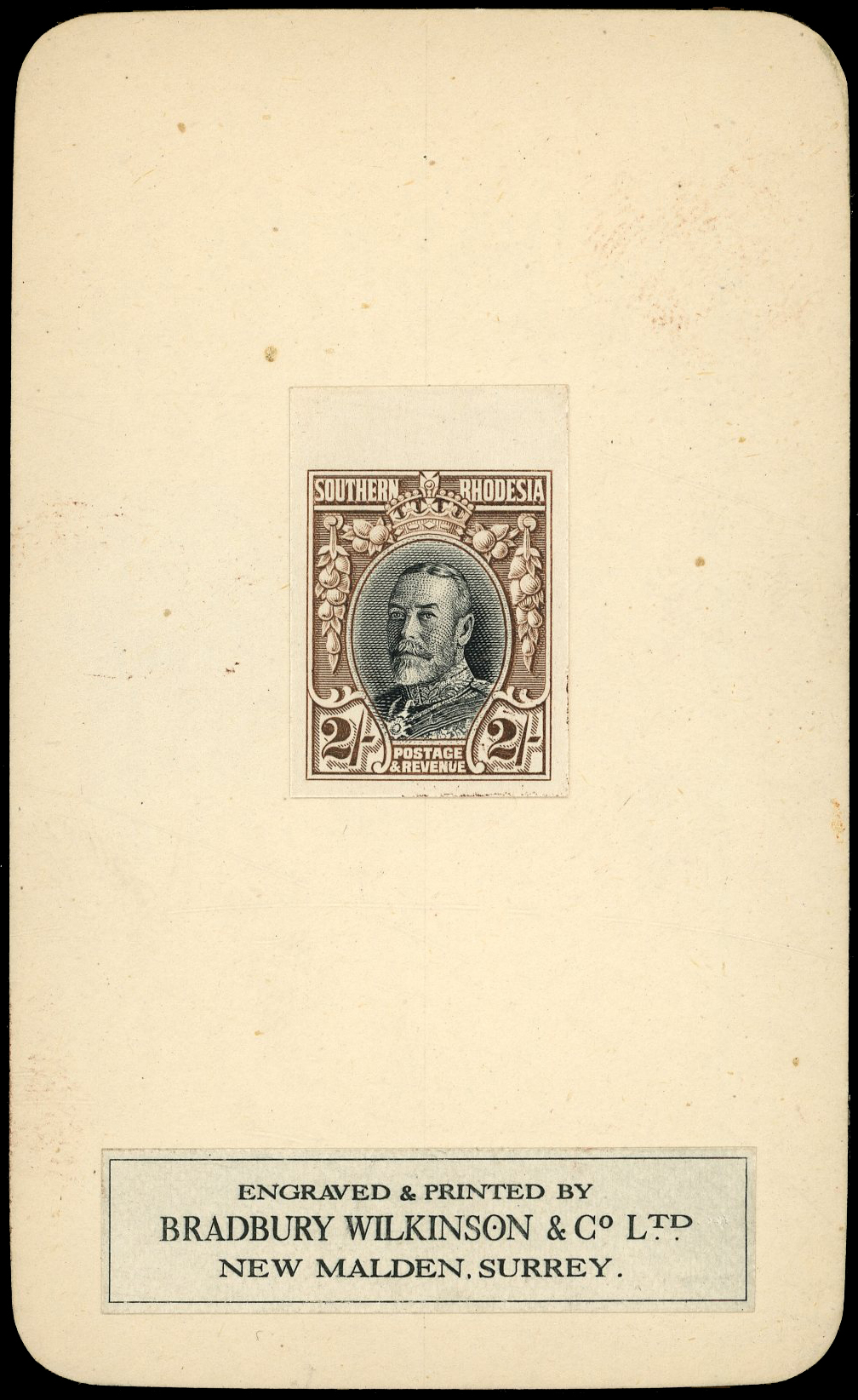 1931-37 Field Marshall 2s black and brown imperf colour trial