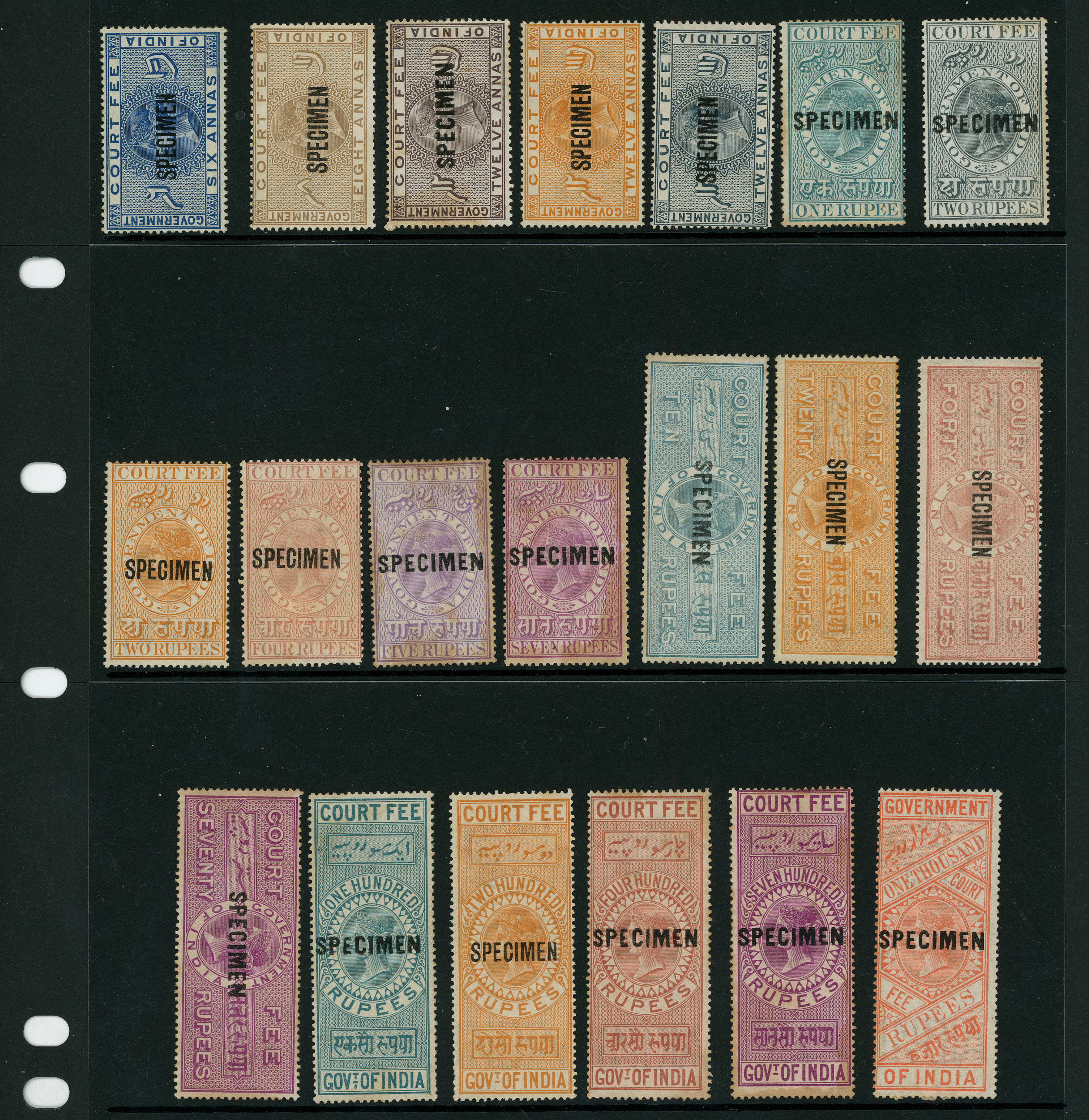 Collection of Specimen and cancelled issues on 3...