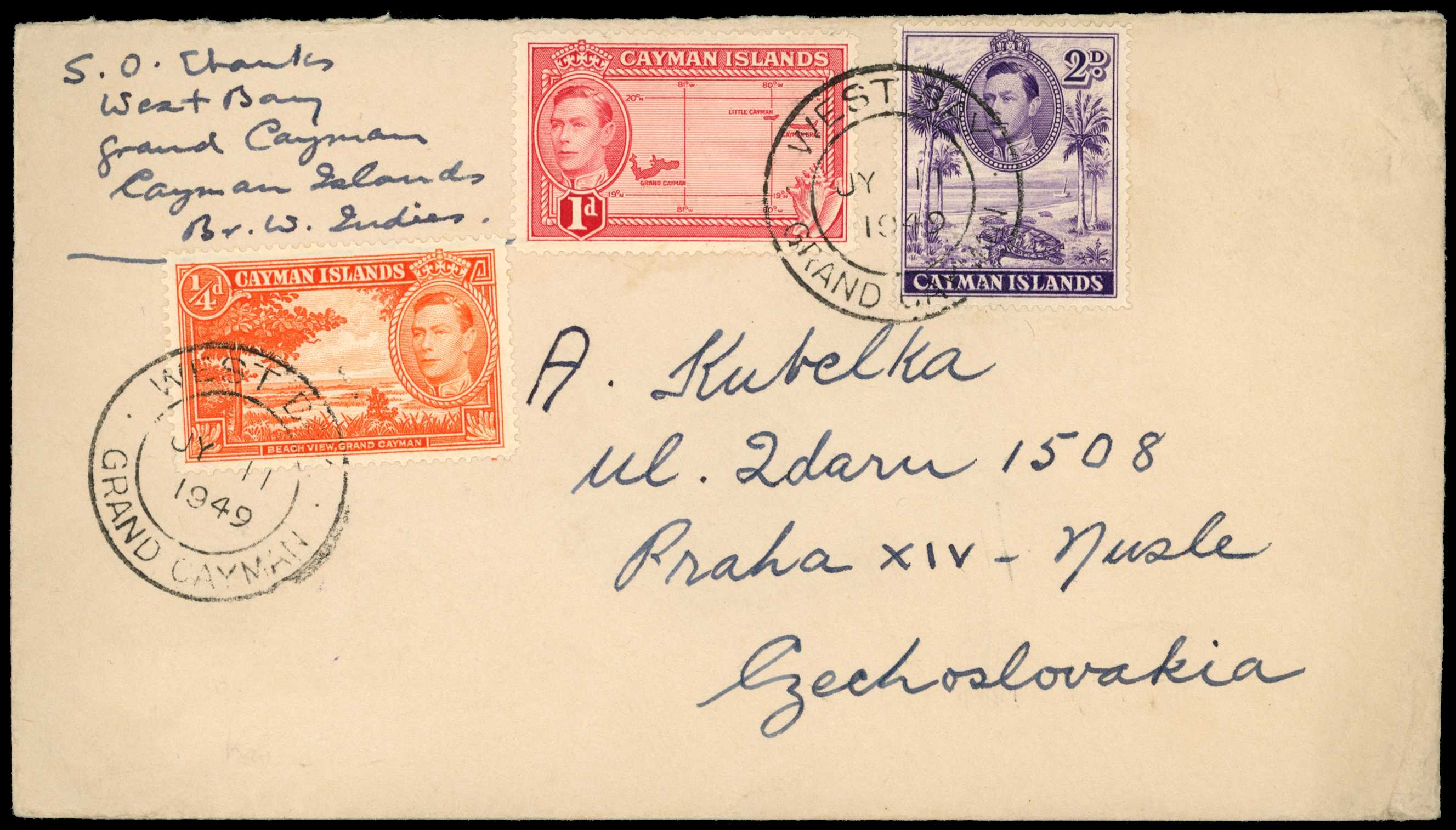 1938-1964 Covers with unusual destinations,...