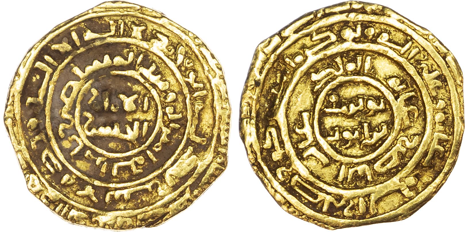Ayyubid, al‑Nasir Yusuf I ‑ Saladin (AH 567‑589 / 1169‑1193 AD), gold Dinar, with Caliph al‑Mustadi