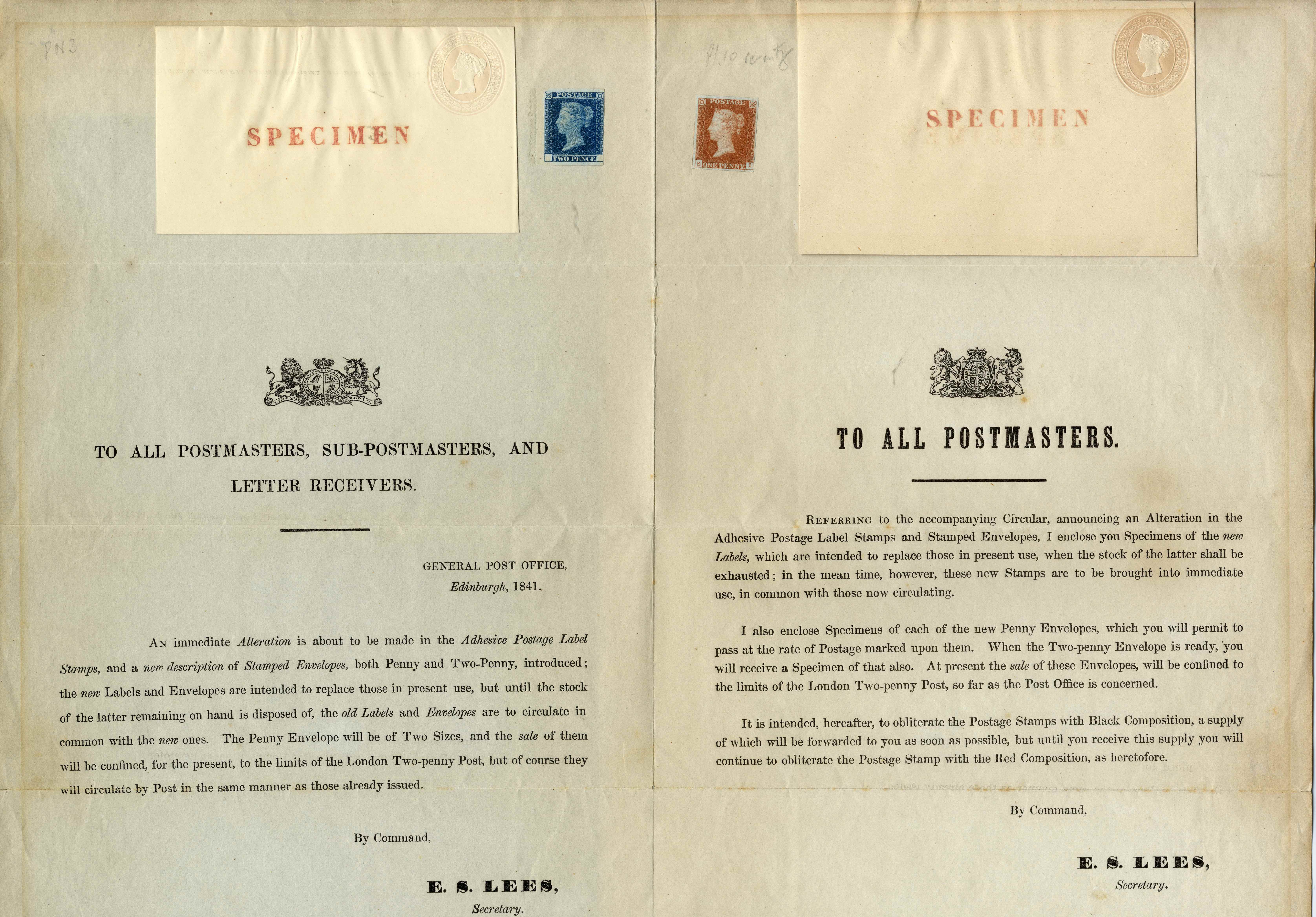 1841 Postal Notice...