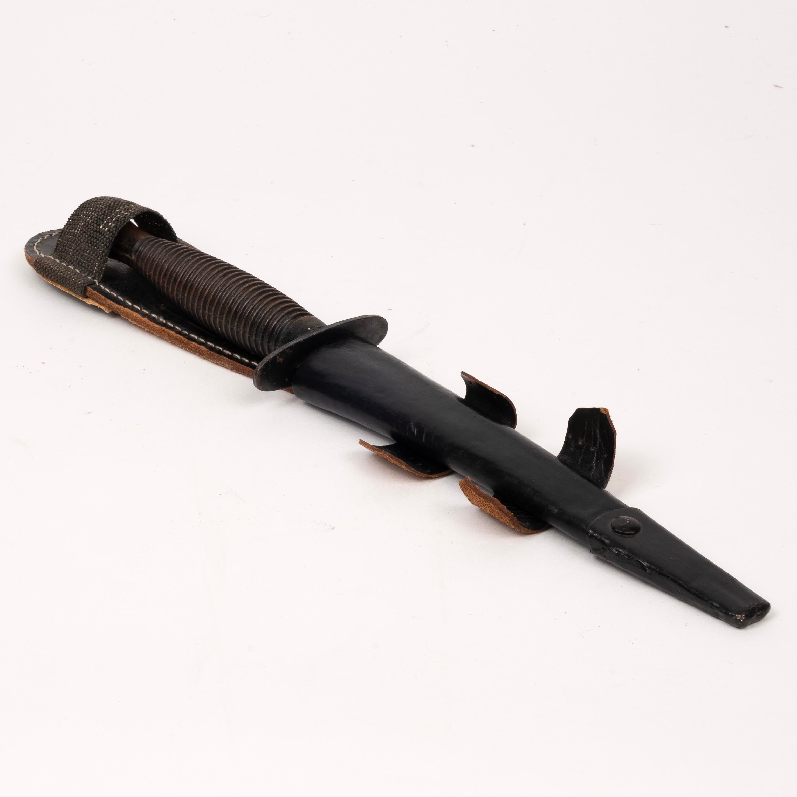 Fairbairn Sykes Commando Knife, 3rd Pattern, by J Newell & Sons, post WWII, with scabbard 