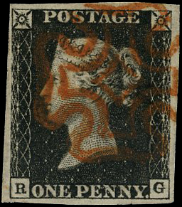 Great Britain SG 1 Plate 4 (RG)