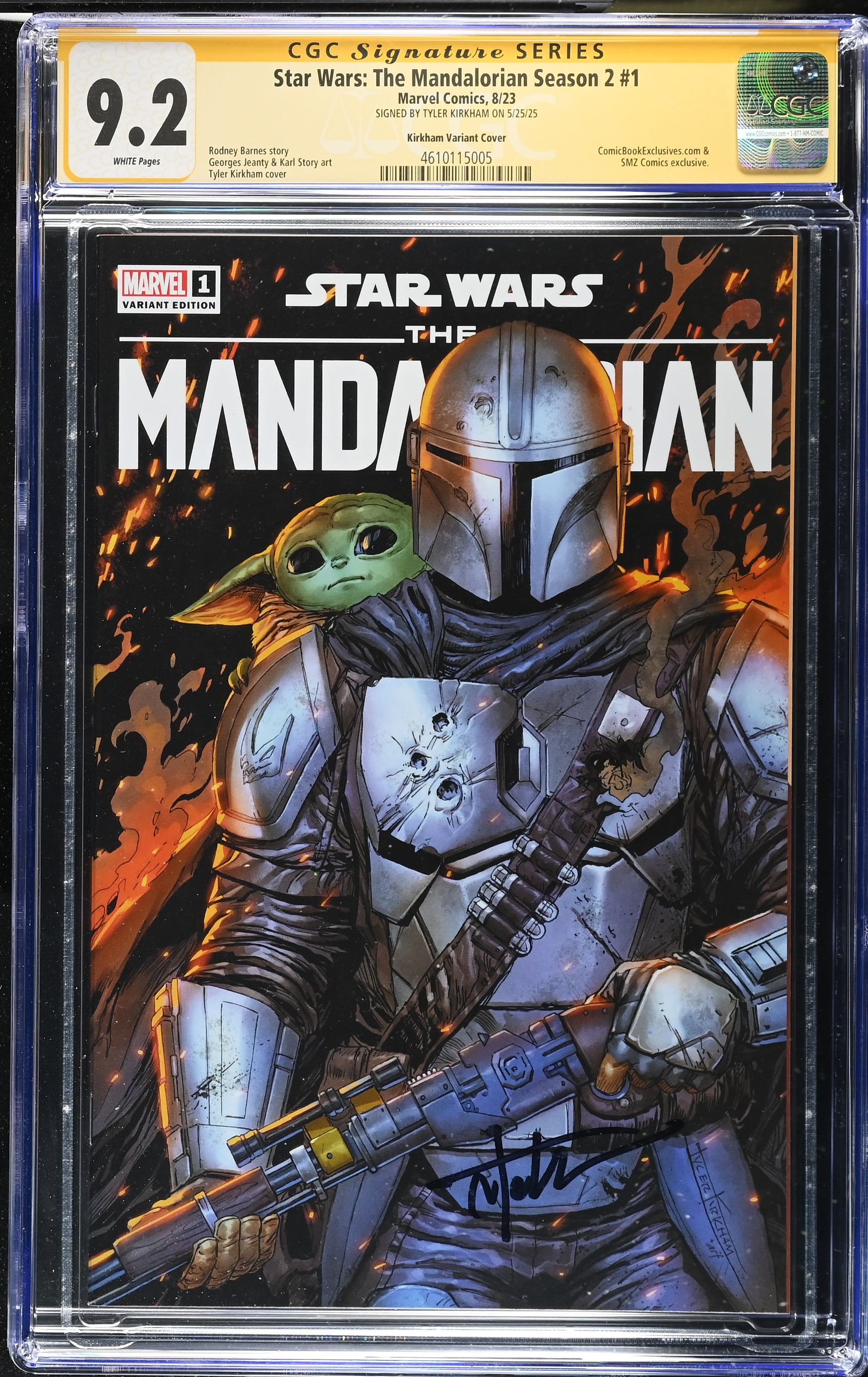 Star Wars The Mandalorian Season 2 #1 (Marvel Comics 2023) CGC 9.2 signed by Tyler Kirkham