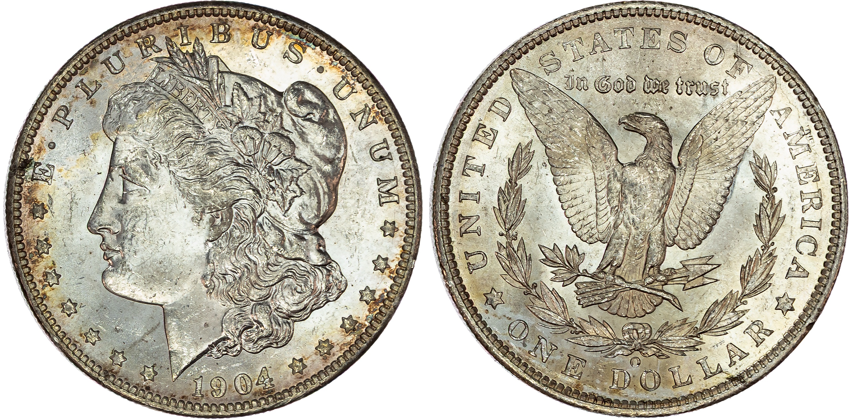 USA , silver Morgan Dollar, 1904, New Orleans, 26.76g (KM 110). Uncirculated.…