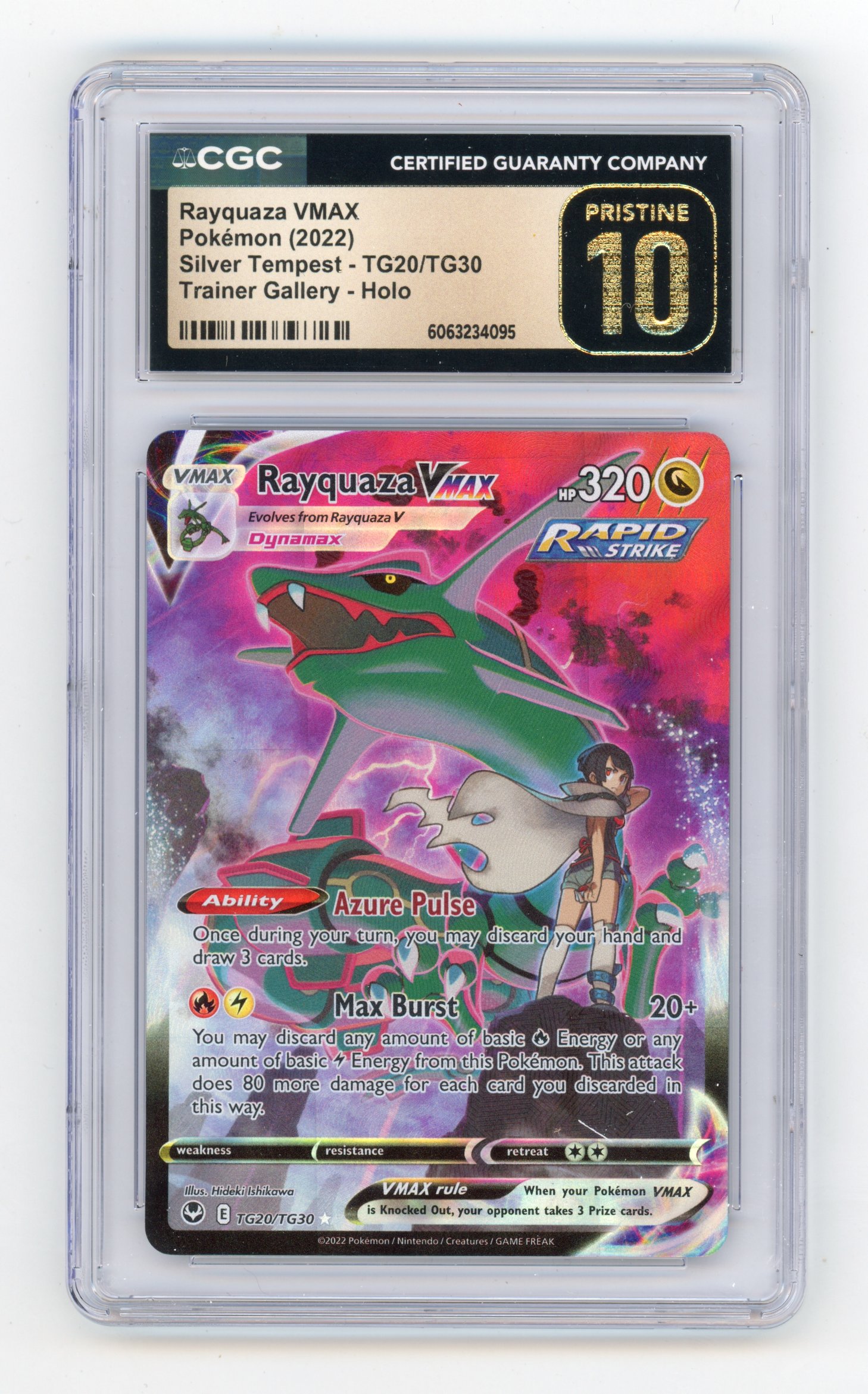 CGC Pristine 10 Rayquaza VMAX TG20 - (Silver Tempest 2022)