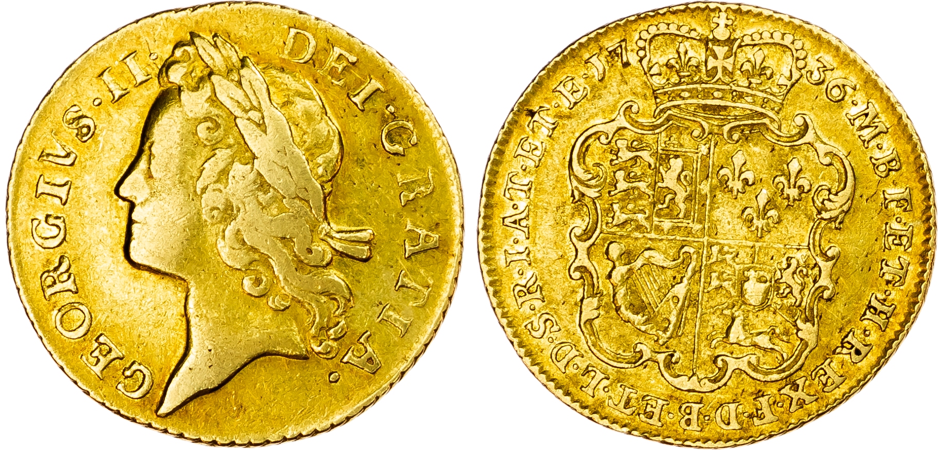 Great Britain. George II AV Guinea. 1736. 
