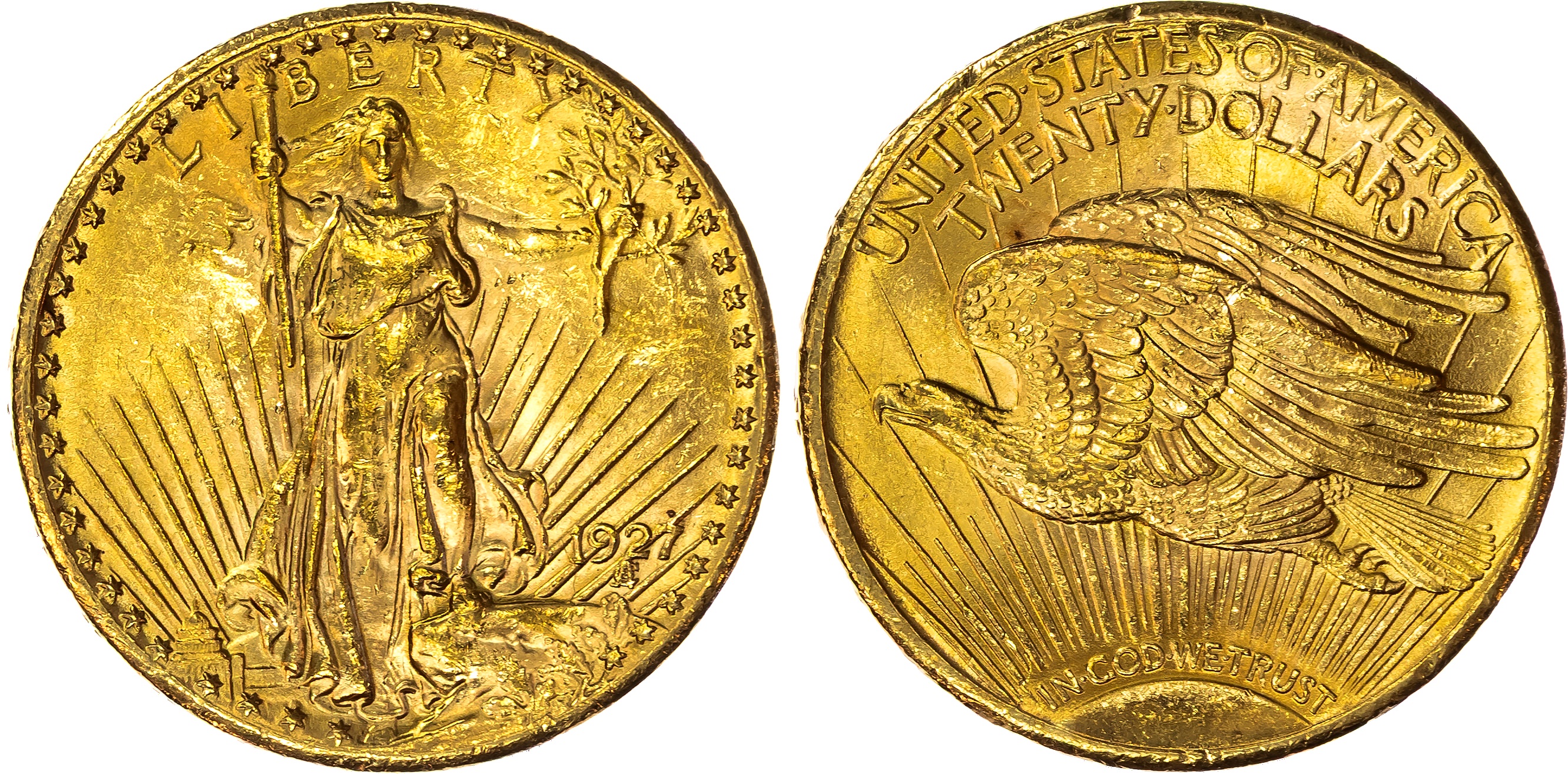 USA , Saint-Gaudens Double Eagle, gold 20 Dollars, 1927, Philadelphia, 33.48g (Fr. 185). About Uncirculated.…