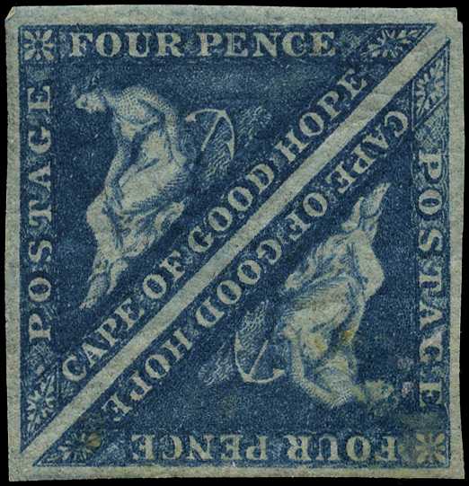 1864 4d blue cut-square mint pair with good...