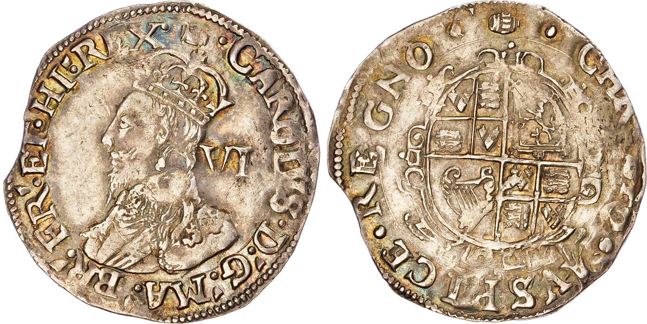 Charles I (1625-1649), AR Sixpence, Group D, type 3a, Tower mint (under King), mm. tun (1636-8).