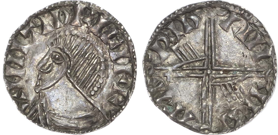 Ireland, Hiberno-Scandinavian, Phase III, Long Cross and Hand Coinage (c. 1035-60).