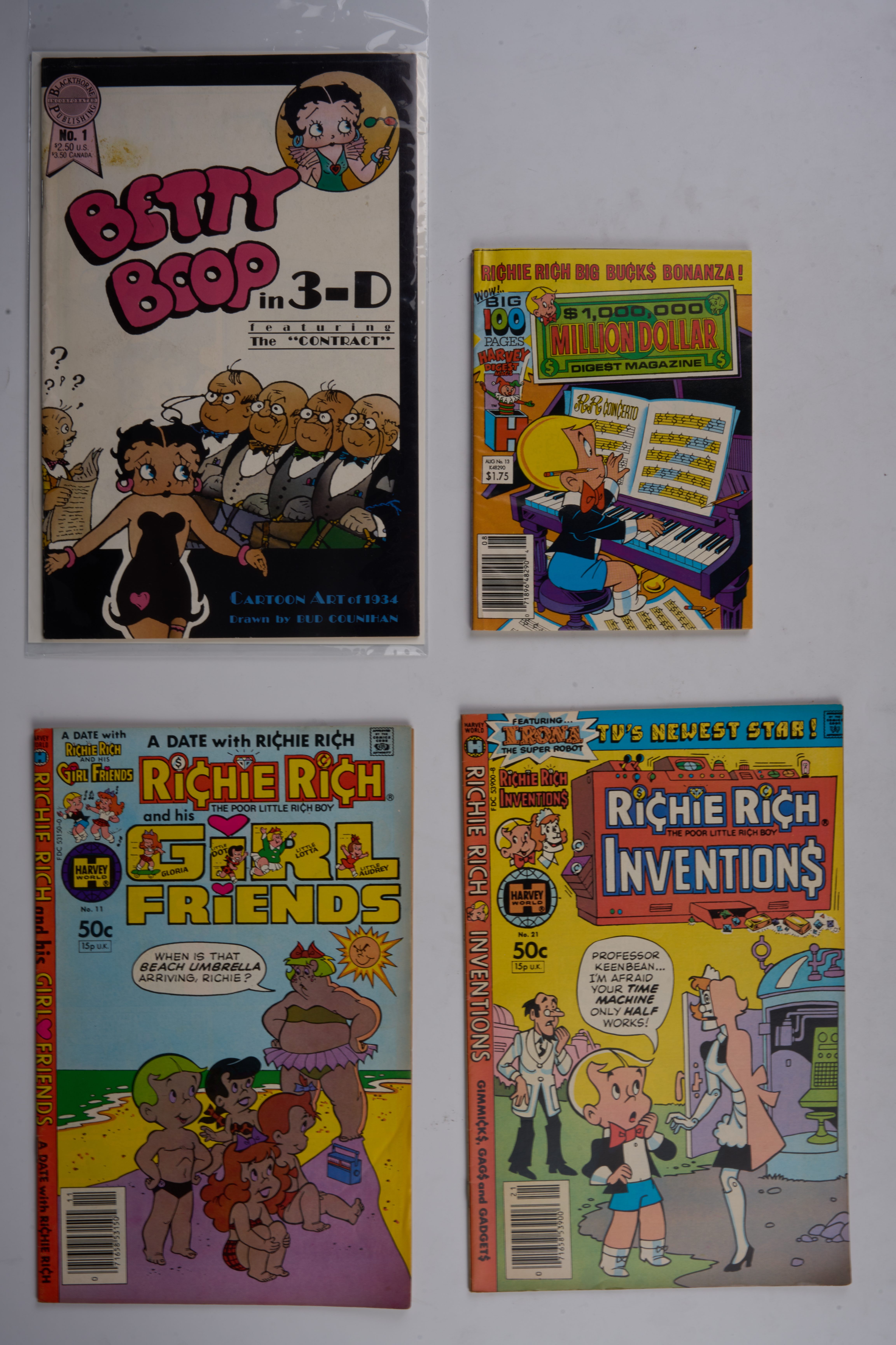 Betty Boop 3-D, Richie Rich, Little Dot's Uncles and Aunts Archie Comics ( Blackhorne/Harvey Comics, 1961-87) Bundle of 19
