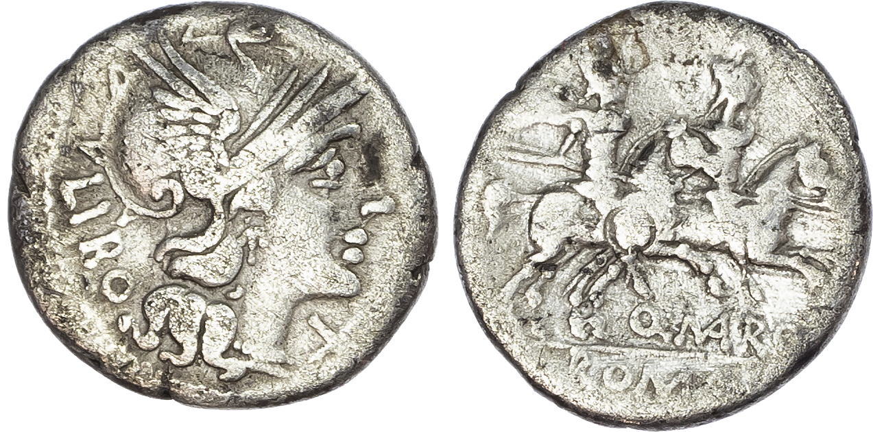 Q. Marcius Libo (148 BC) AR Denarius, Rome, 3.72g.
