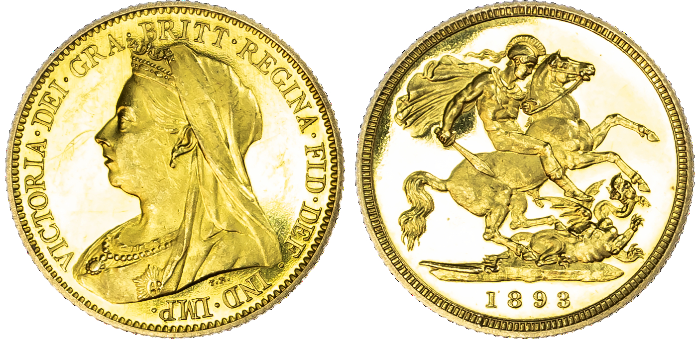 Victoria (1837-1901), Proof Half Sovereign, 1893