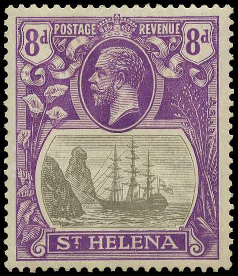 1922-37 8d grey and bright violet, variety...