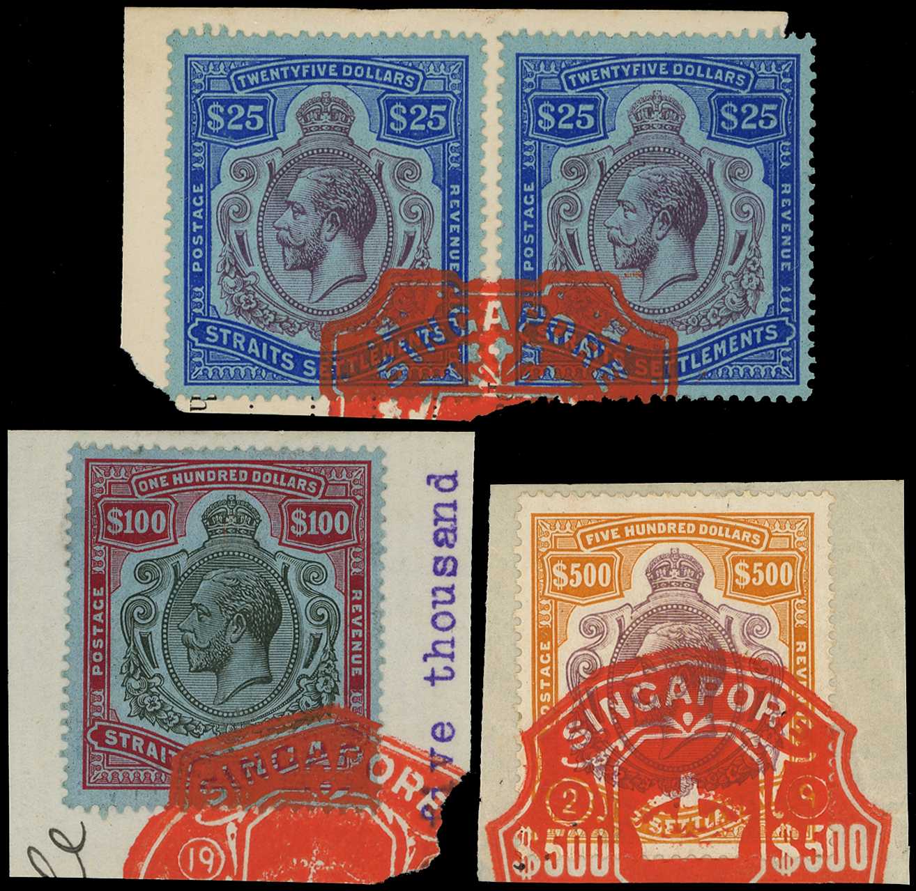 1921-33 Wmk Script CA $25 purple and...