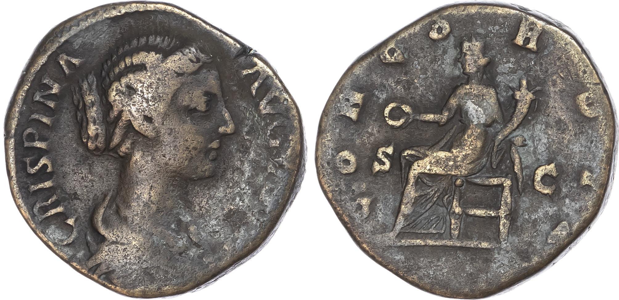 Crispina (Augusta) AE Sestertius, Rome, AD 178-191, 23.77g. 