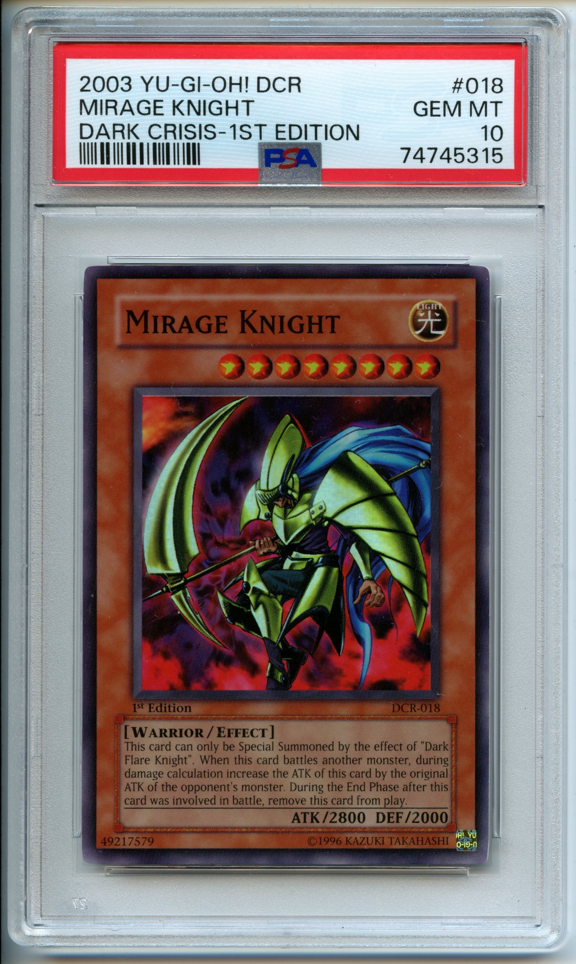 Yu-Gi-Oh! - Mirage Knight  1st Edition  - Dark Crisis - PSA 10