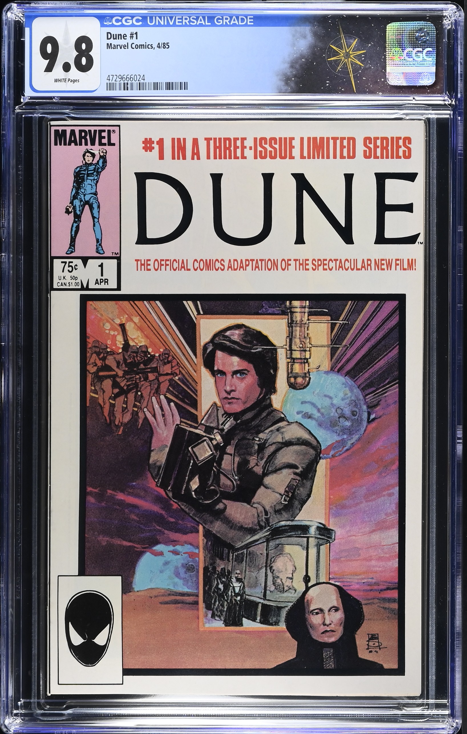 Dune #1 CGC 9.8 Part 1 of Movie Adaptation Highest Grade on the Census (Marvel Comics, 1985) White Pages