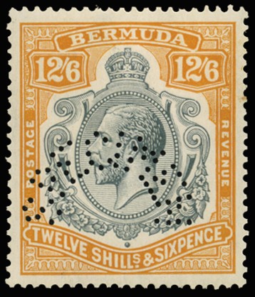 1924-32 12s6d grey and orange, Script wmk, variety...