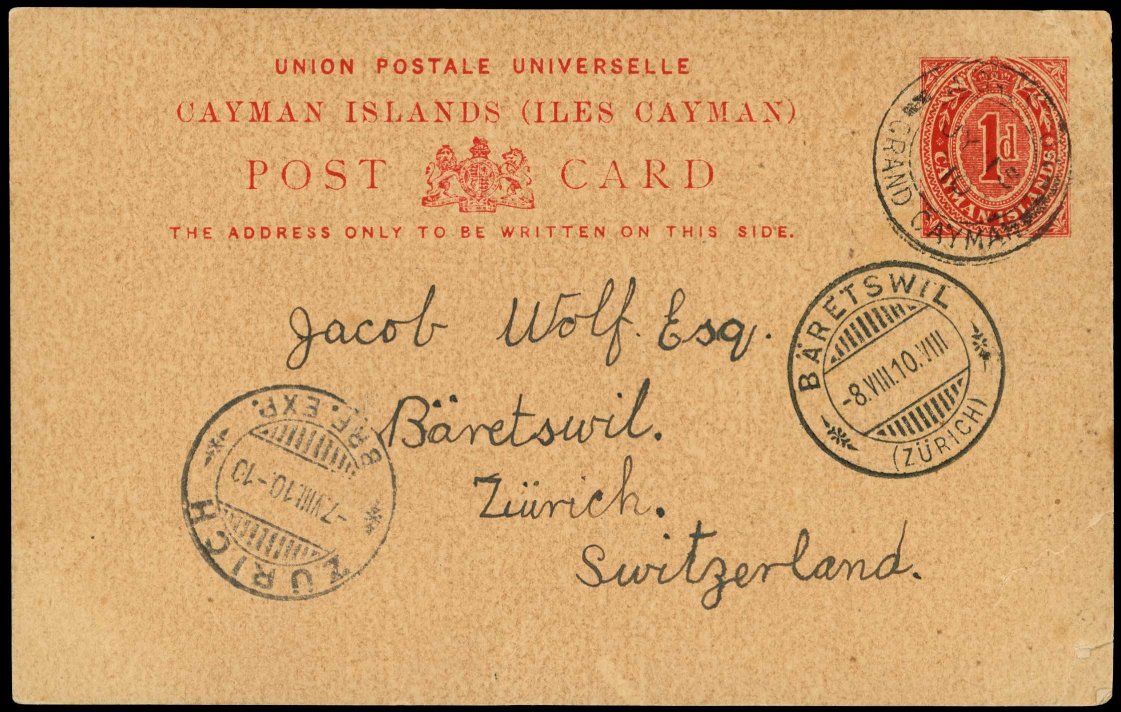 1910 1d Postal Card (HG 1) sent to...