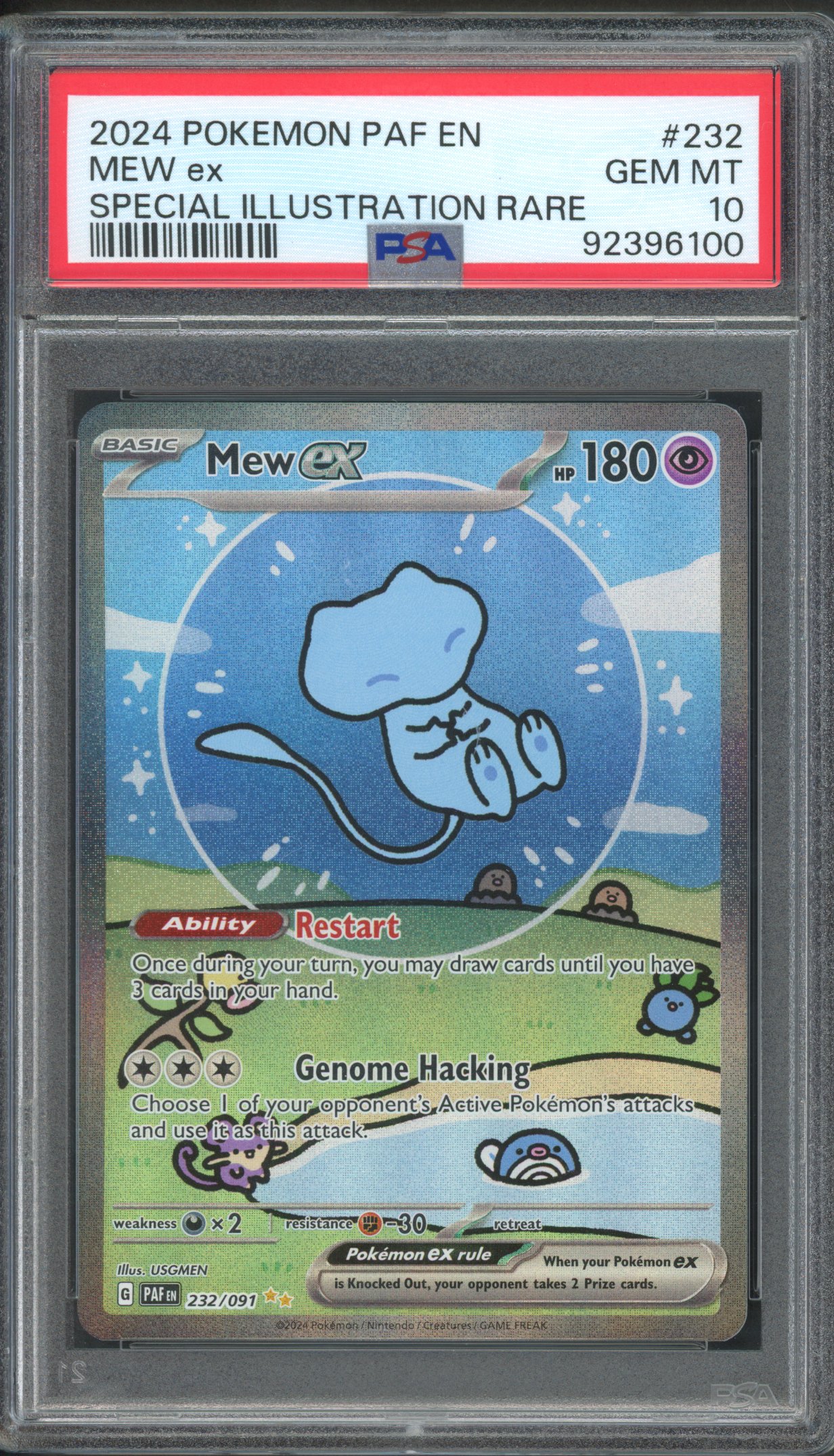 PSA 10 - Mew ex #232 SIR Pokémon Paldean Fates