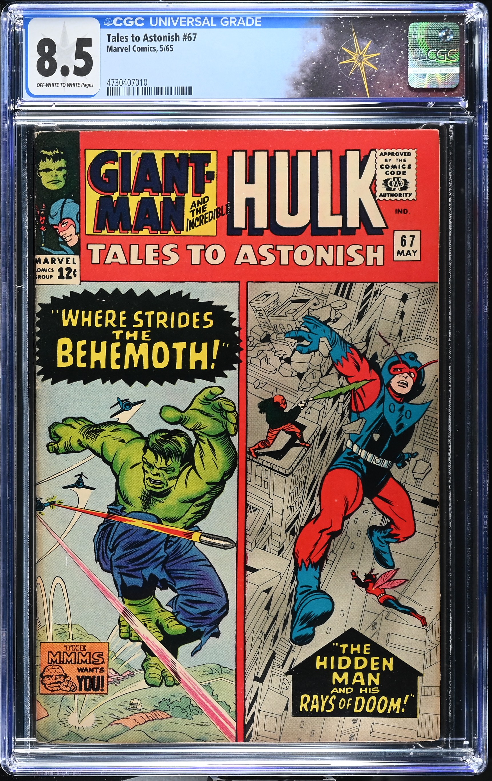 Tales to Astonish #67 CGC 8.5 Jack Kirby and Chic Stone Cover (Marvel Comics, 1965) Off-White to White Pages