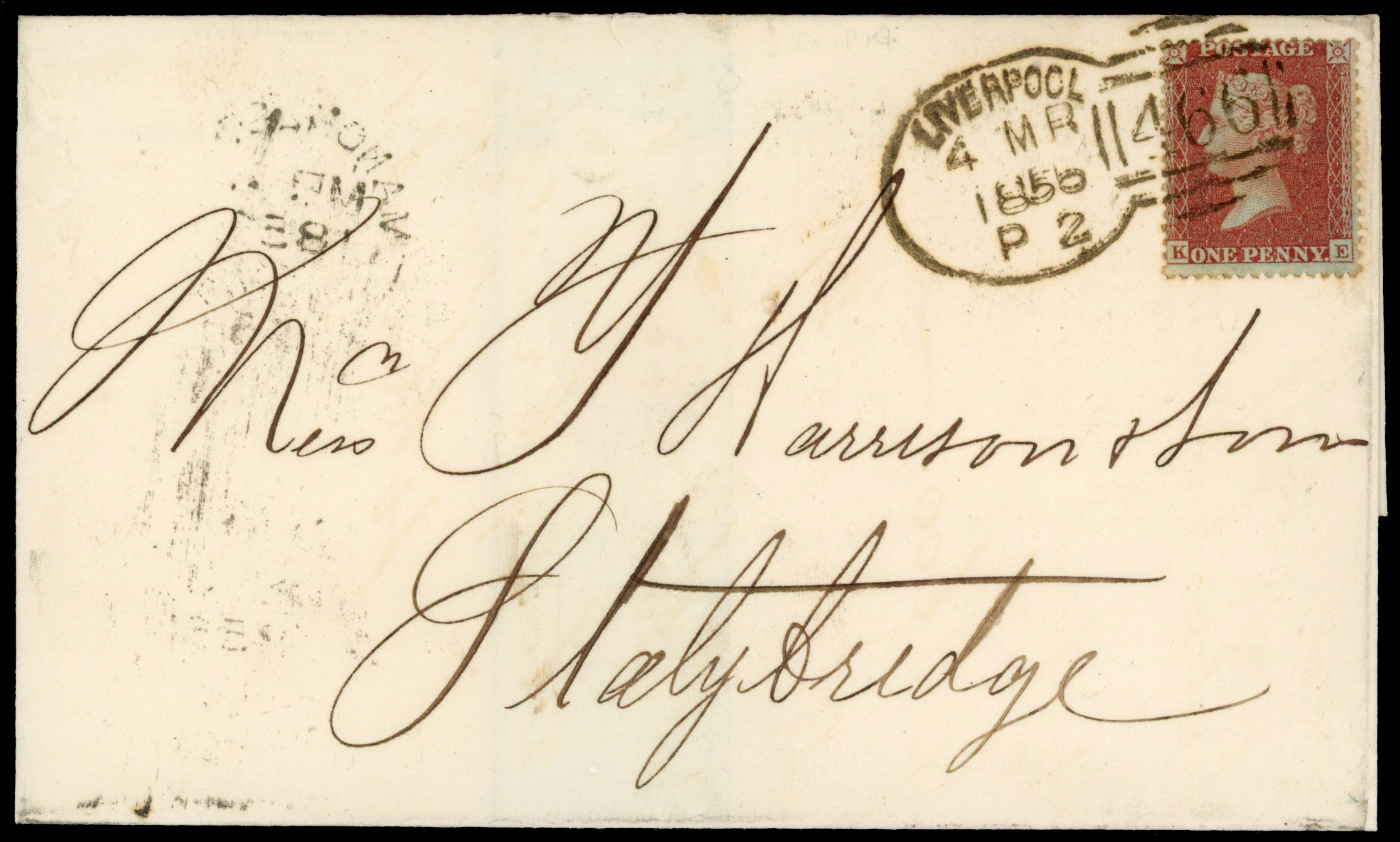 1855 1d Red-brown Pl.18 (Die II, Wmk. Small Crown, Perf 14). Wrapper