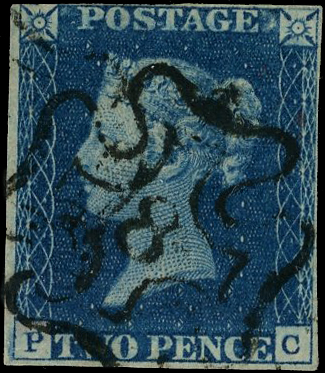 1840 2d Blue Pl.2. No.8 MC