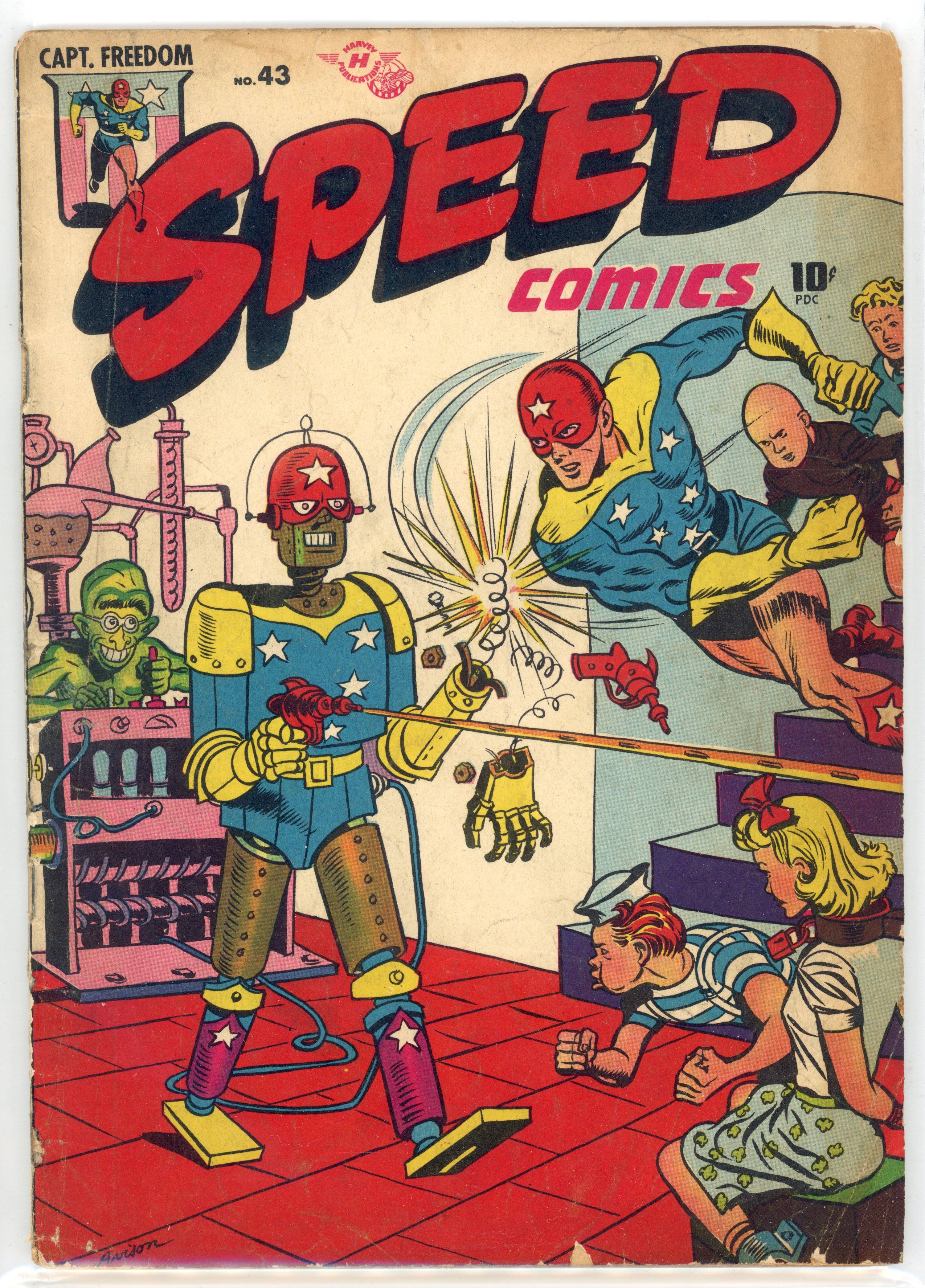 Speed Comics #43 (Harvey, 1946) Bondage cover
