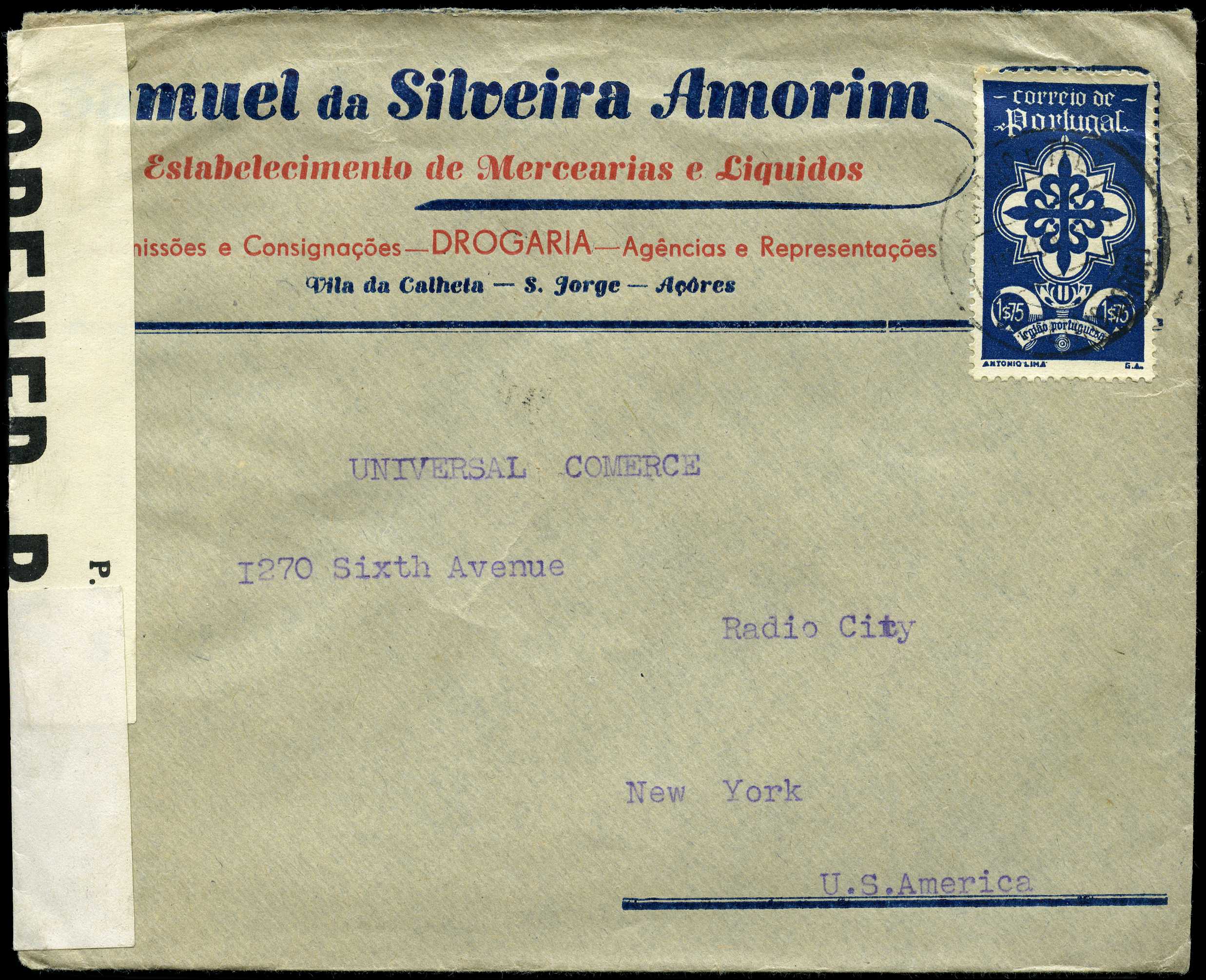 POSTAL HISTORY: 1941 “DETAIN” label applied...