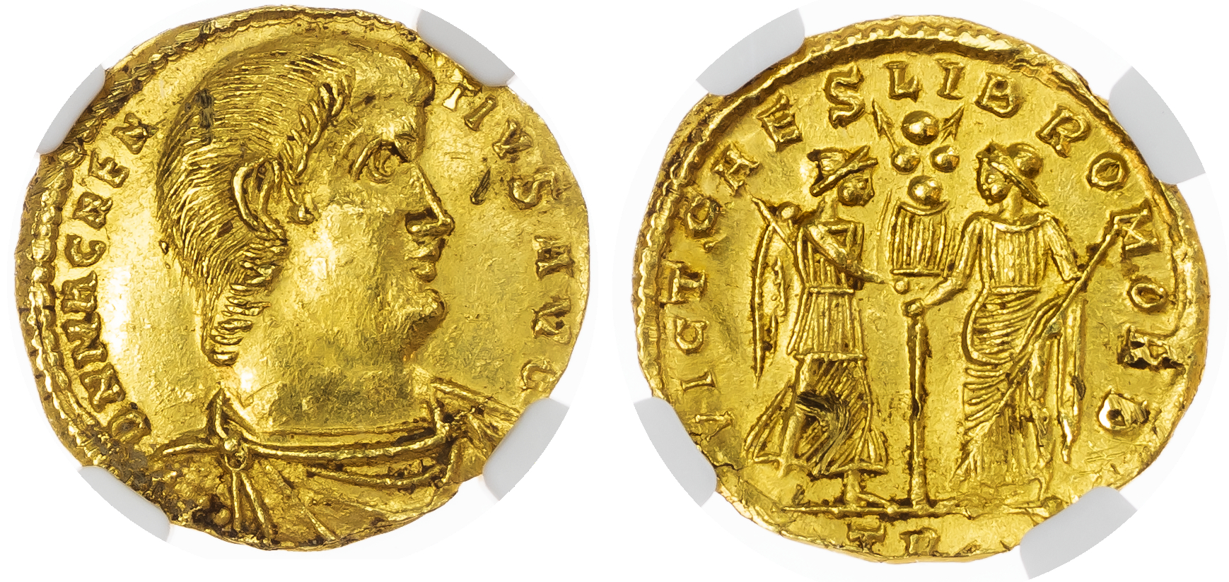 Magnentius AV Solidus. Treveri, AD 353. 