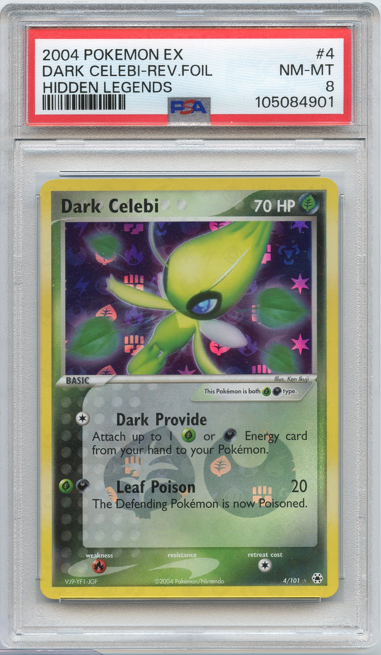 PSA 8 Dark Celebi #4 Reverse Holo Hidden Legends